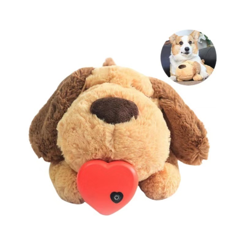 Original Snuggle Puppy Toys - Heartbeat Puppy for Dogs - Dog Plush for Anxiety Relief, Calming Aid, and Comfort Toy for Behavioral Training in Biscuit