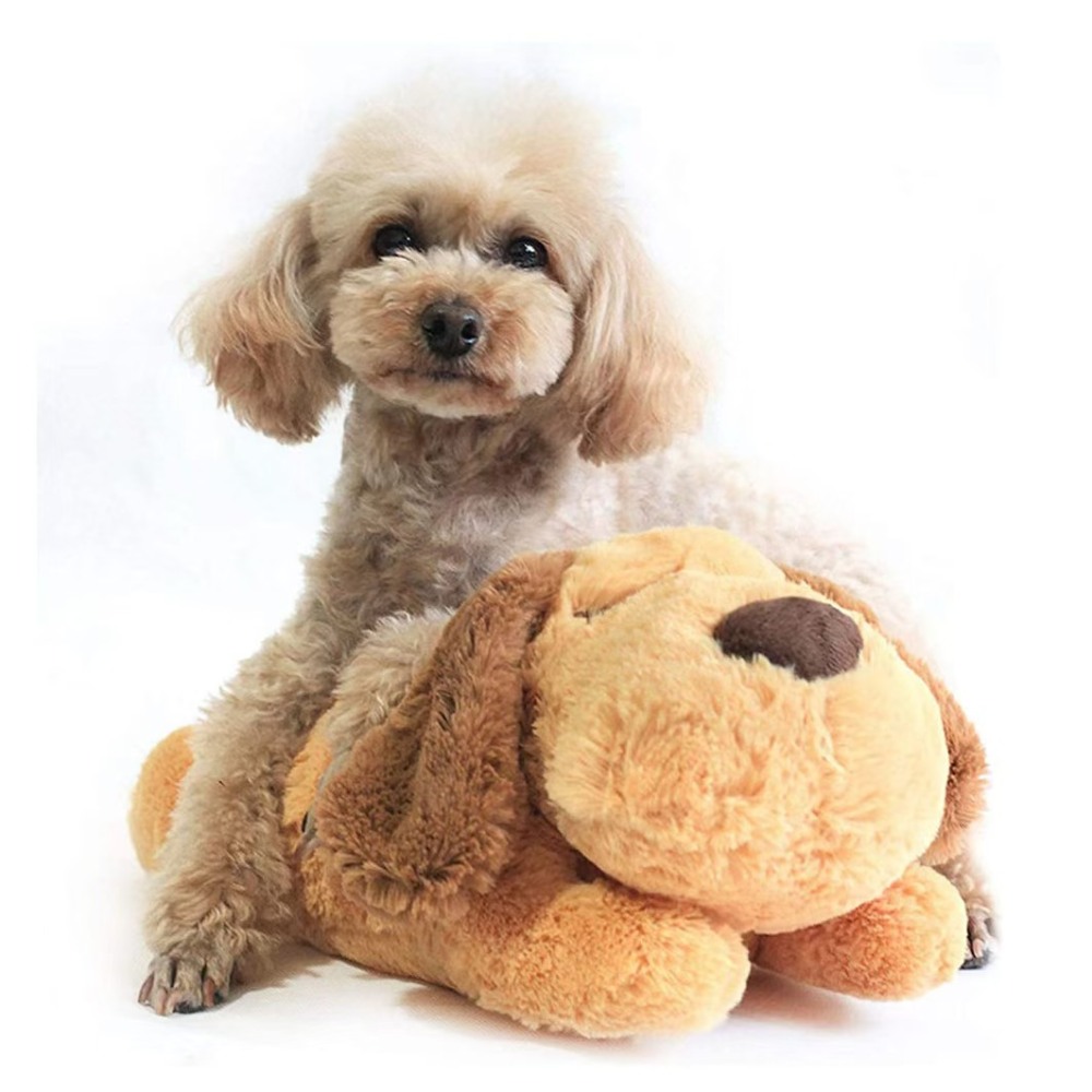 Original Snuggle Puppy Toys - Heartbeat Puppy for Dogs - Dog Plush for Anxiety Relief, Calming Aid, and Comfort Toy for Behavioral Training in Biscuit