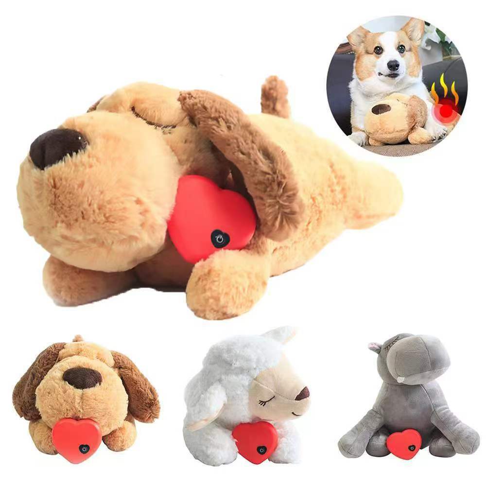 Original Snuggle Puppy Toys - Heartbeat Puppy for Dogs - Dog Plush for Anxiety Relief, Calming Aid, and Comfort Toy for Behavioral Training in Biscuit