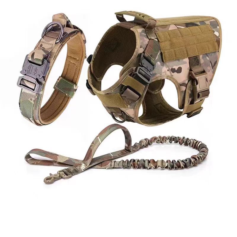 Large Dog Harness And Leash Set Pet German Shepherd Malinois Training Walking Vest Dog Harness And Collar For Medium Large Dogs
