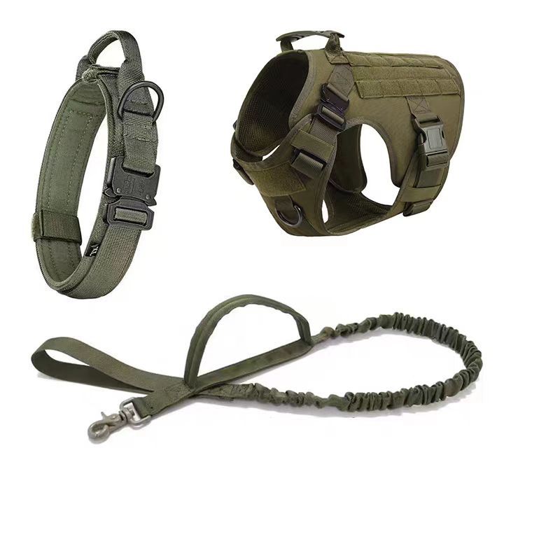 Large Dog Harness And Leash Set Pet German Shepherd Malinois Training Walking Vest Dog Harness And Collar For Medium Large Dogs