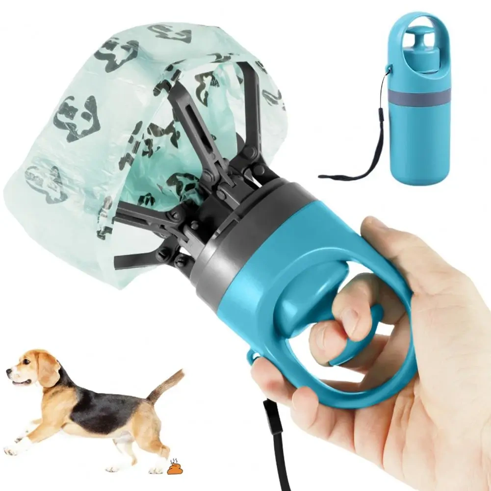 Dog Pooper Scooper with Bag Dispenser Claw Poop Picker No-Touch Dog Waste Pickup Tool for Small Medium Large Dogs