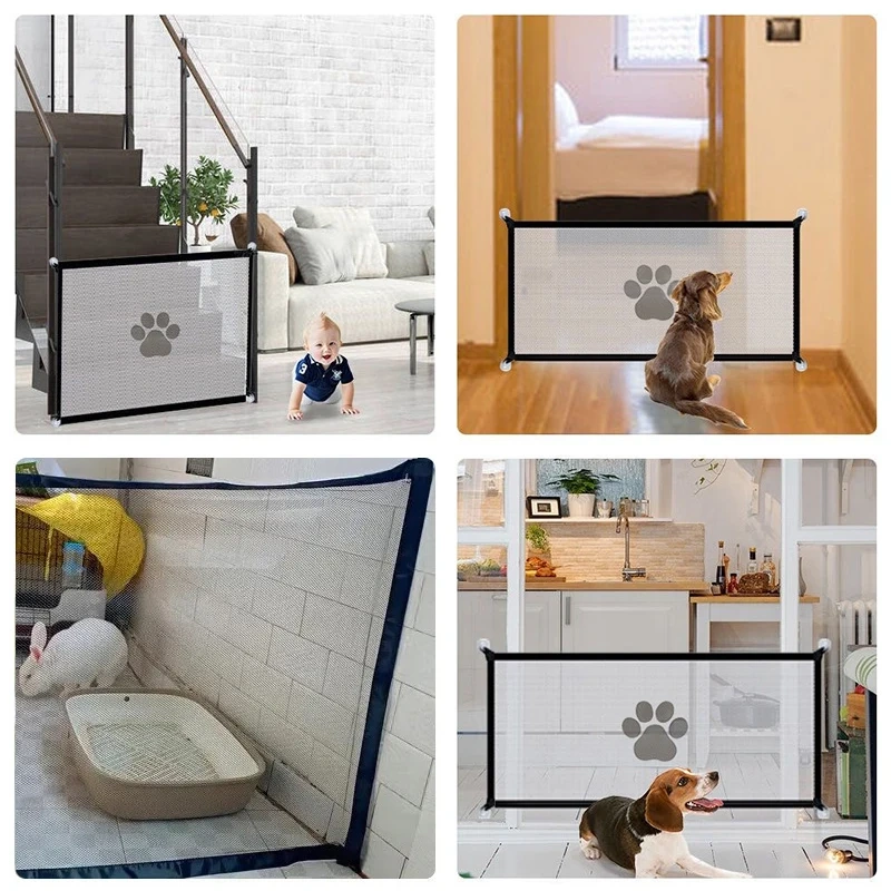 Pet Barrier Fences Portable Folding Breathable Mesh Cat and Dog Safety Fences Pet Supplies to Ensure Pet Safety