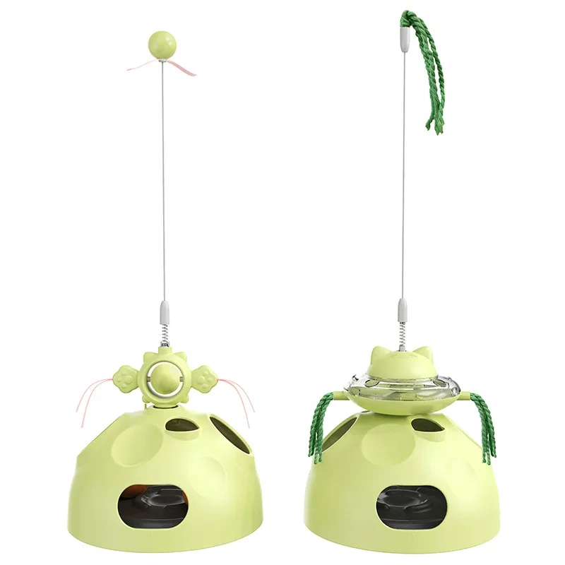 New Hot Selling Cat Fetch Ball Spinning Leaky Food Catstick Cat Toy Gummiba Funny Cat Toy