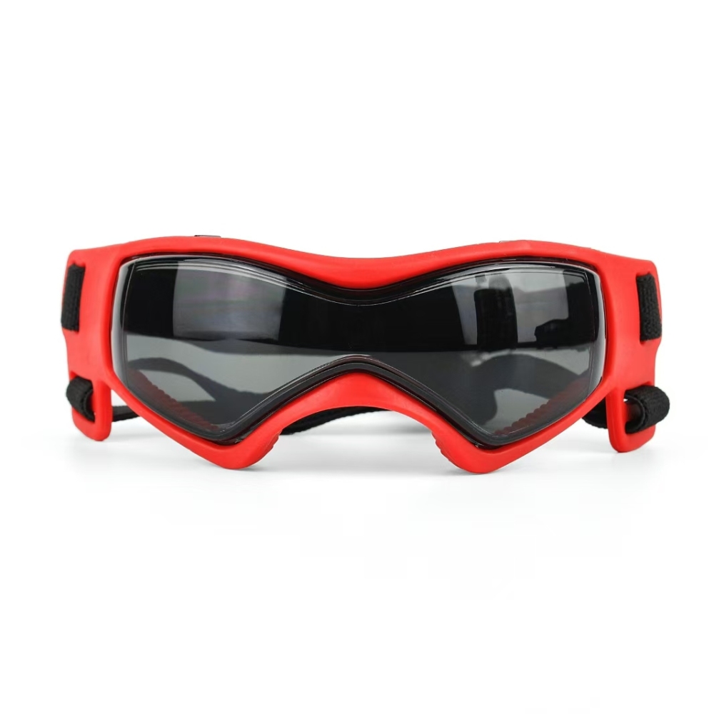Dog Goggles Dog Sunglasses for Small Breed UV Protection Windproof with Adjustable Head Straps Chin Straps for Ride Car/Hiking Travel/On Beach-Black