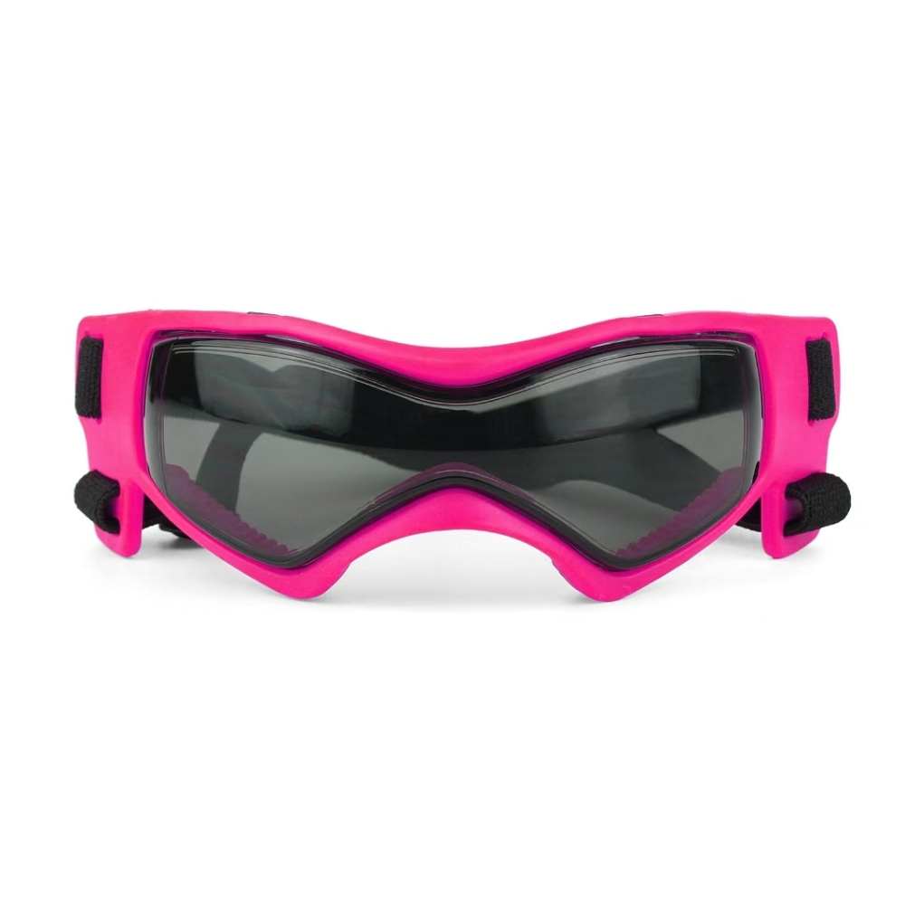 Dog Goggles Dog Sunglasses for Small Breed UV Protection Windproof with Adjustable Head Straps Chin Straps for Ride Car/Hiking Travel/On Beach-Black