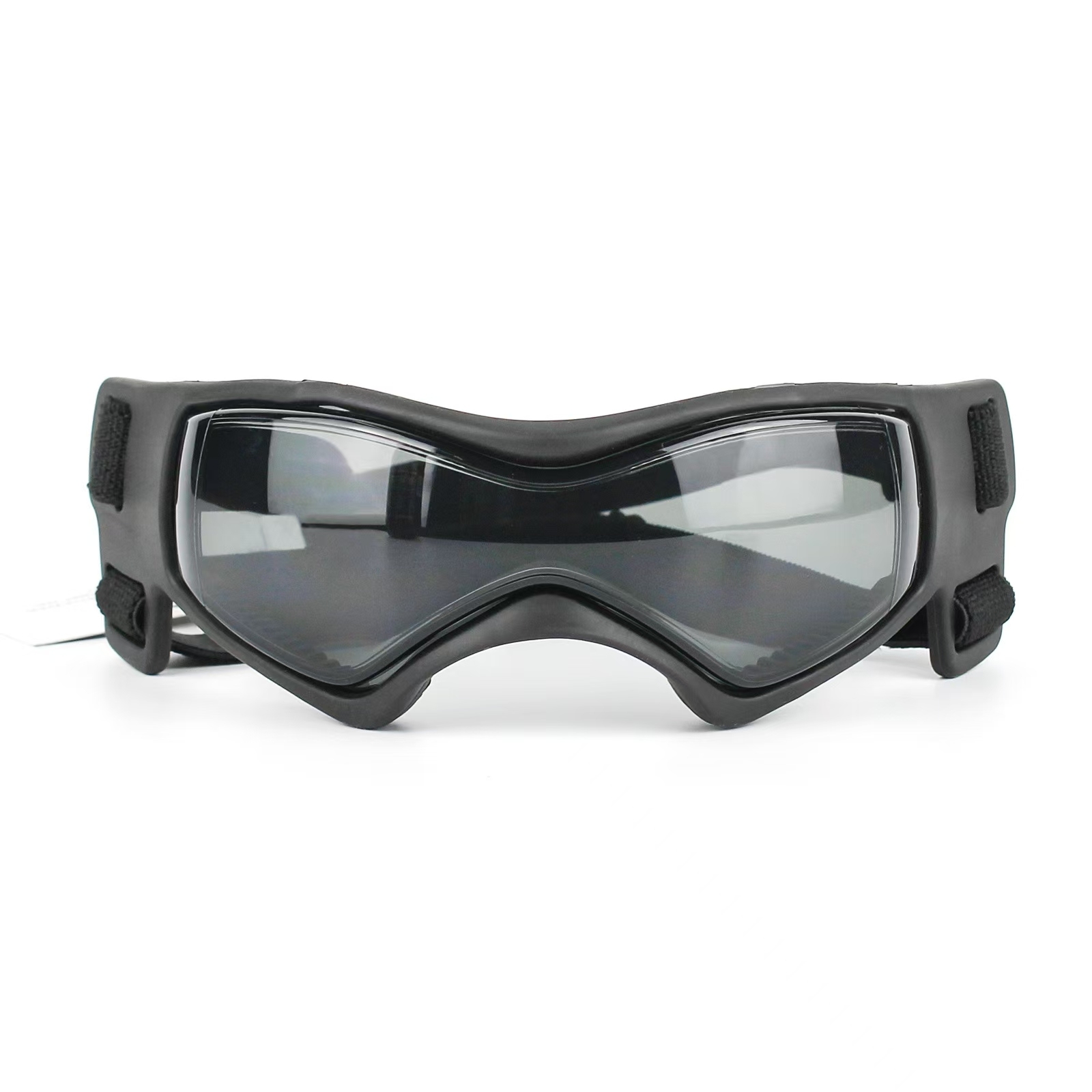 Dog Goggles Dog Sunglasses for Small Breed UV Protection Windproof with Adjustable Head Straps Chin Straps for Ride Car/Hiking Travel/On Beach-Black