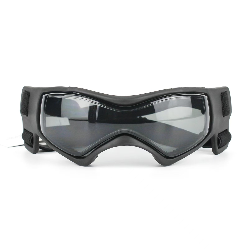 Dog Goggles Dog Sunglasses for Small Breed UV Protection Windproof with Adjustable Head Straps Chin Straps for Ride Car/Hiking Travel/On Beach-Black