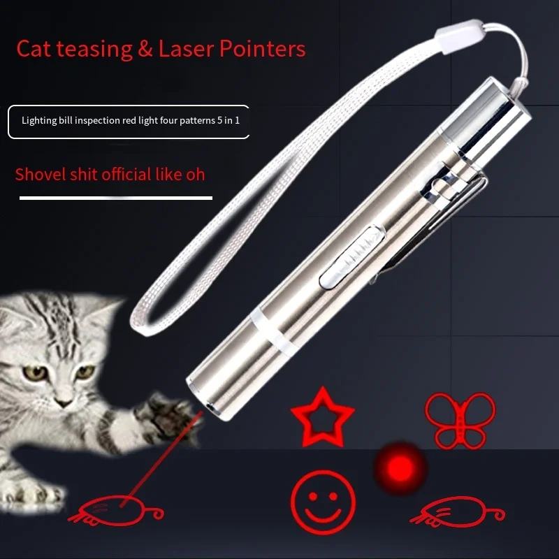 Wholesale Cat Interactive Toy Red Laser Pattern Teaser Playful Cat Laser Pen Rechargeable Cat Teasing Laser