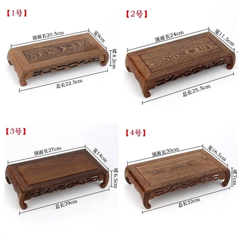 Natural Wooden Retro Base Shelf Fish Tank Flower Vase Bonsai Stand Artical Decor Pedestal Square Crafts Teapot Base Redwood