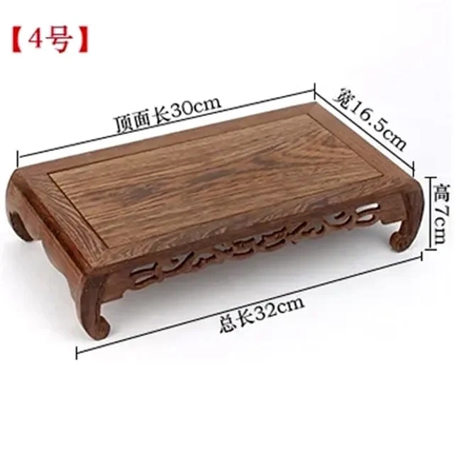 Natural Wooden Retro Base Shelf Fish Tank Flower Vase Bonsai Stand Artical Decor Pedestal Square Crafts Teapot Base Redwood