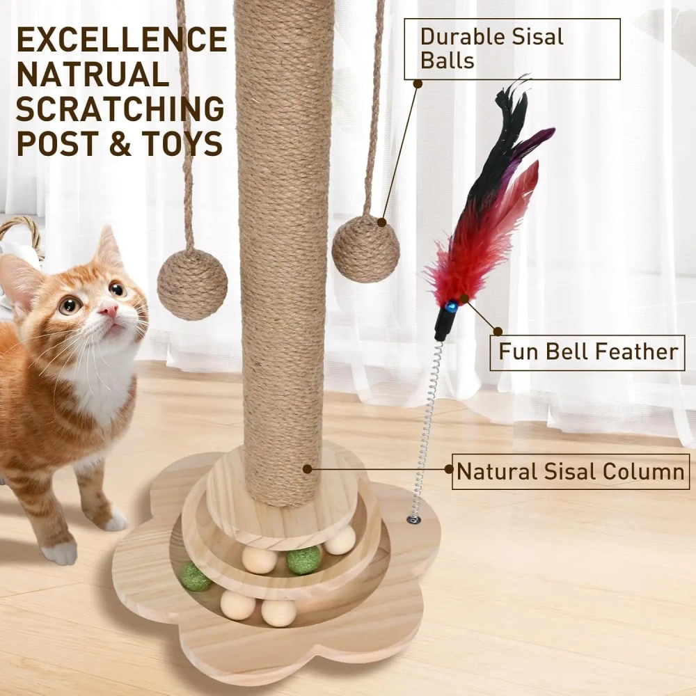 Cat Scratch Board Toy Turntable Durable Sisal Scratching Board Cat Supplies Cats Grab Column Cats Climbing Frame Pet Product