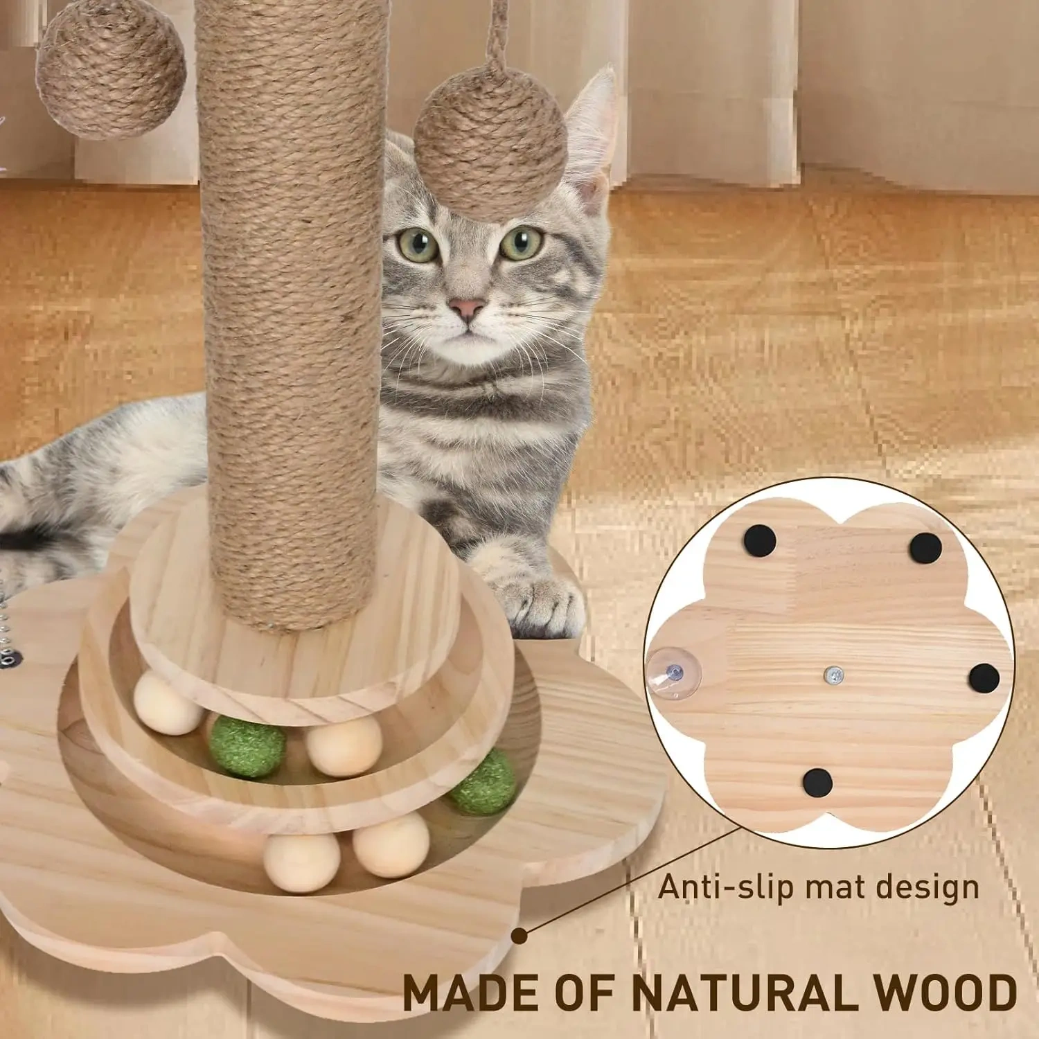 Cat Scratch Board Toy Turntable Durable Sisal Scratching Board Cat Supplies Cats Grab Column Cats Climbing Frame Pet Product
