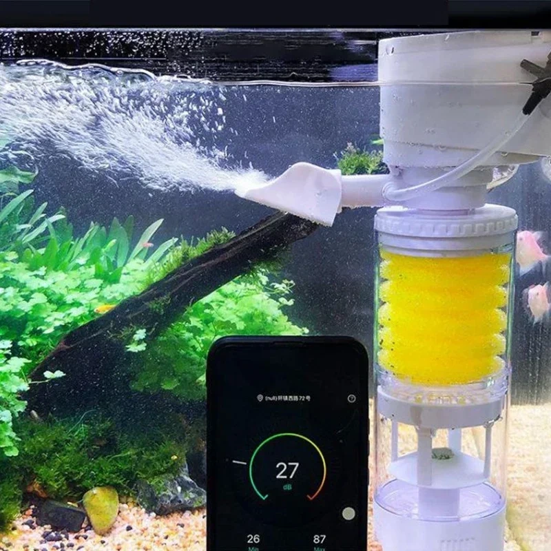 4-35W Aquarium Fish Tank Built-in Filter Three-in-one Cycle Sponge Aquarium Internal Filter Fish Stool Sucking Filter Air Pump