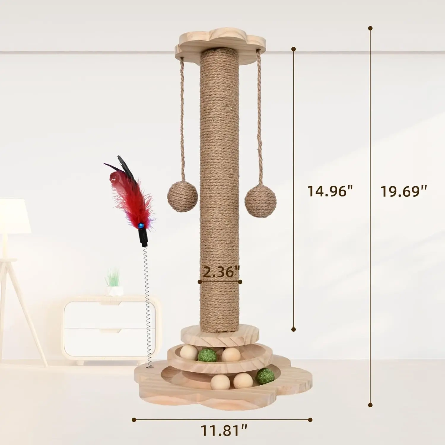 Cat Scratch Board Toy Turntable Durable Sisal Scratching Board Cat Supplies Cats Grab Column Cats Climbing Frame Pet Product