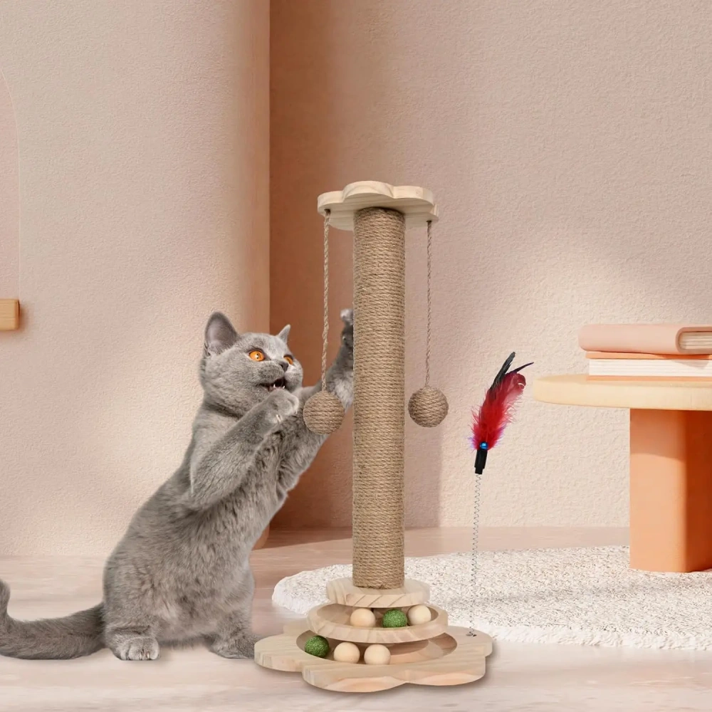 Cat Scratch Board Toy Turntable Durable Sisal Scratching Board Cat Supplies Cats Grab Column Cats Climbing Frame Pet Product