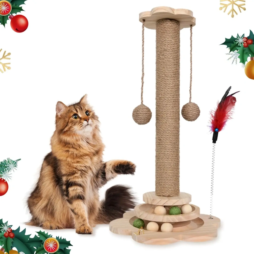 Cat Scratch Board Toy Turntable Durable Sisal Scratching Board Cat Supplies Cats Grab Column Cats Climbing Frame Pet Product