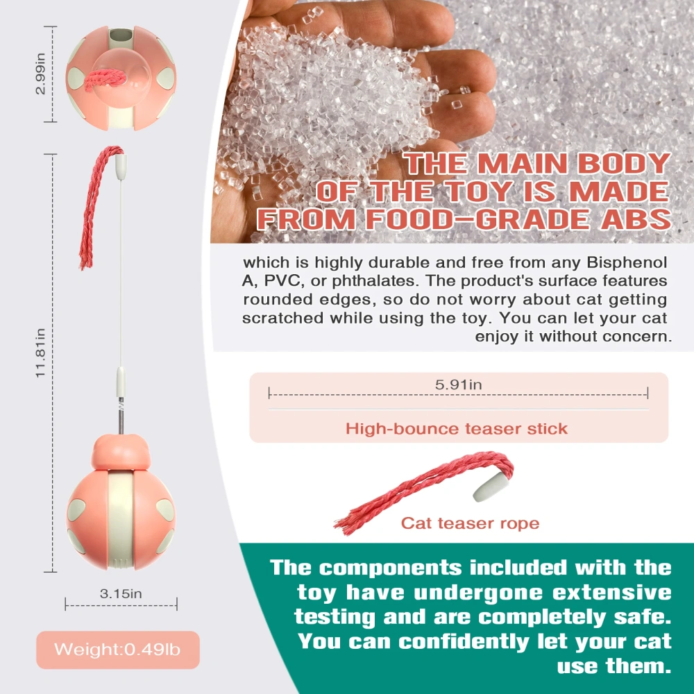 Hot Sale Cat Teaser Wand Pet Automatic Interactive IQ Puzzle Ladybug Food Feeder Toy Leak-Proof Cat Ladybug Toy Feeder