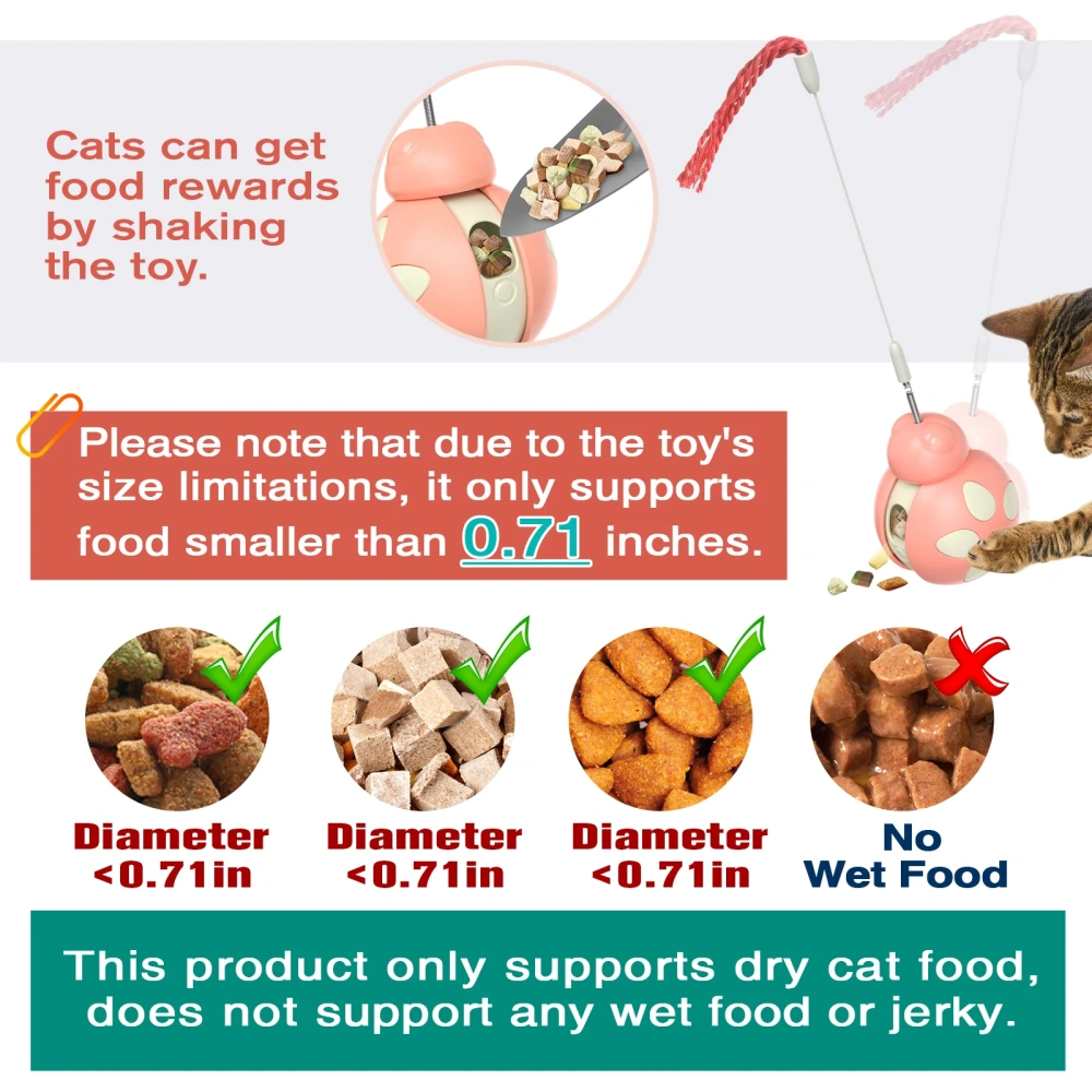 Hot Sale Cat Teaser Wand Pet Automatic Interactive IQ Puzzle Ladybug Food Feeder Toy Leak-Proof Cat Ladybug Toy Feeder