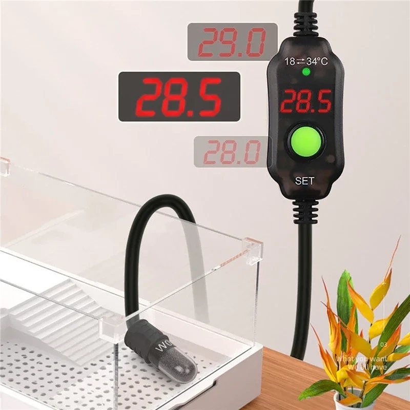 10/15W Digital LED Electricheating Rods Mini USB Heater for Small Aquarium Fish Tank Rapid Temperature Rise Tank Heating Rod