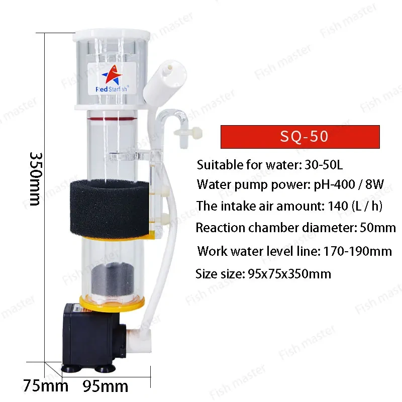 Protein Skimmer SQ-50 SQ-70 SQ-90 Redsea star new and mini protein separator nitrogen device for coral tank marine aquarium