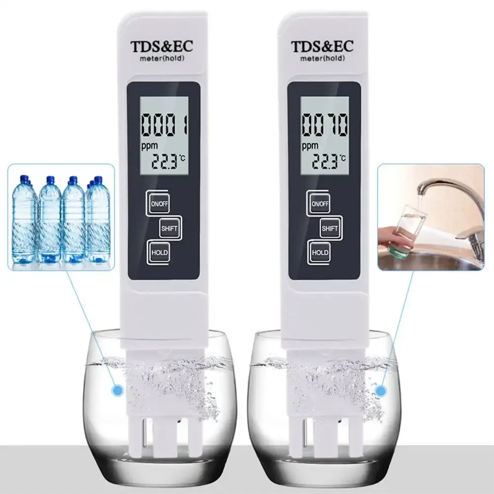 Professional 3 In 1 Tester Water Meter TDS EC Temperature Meter Digital LCD Water Testing Pen Purity Filter Water Quality