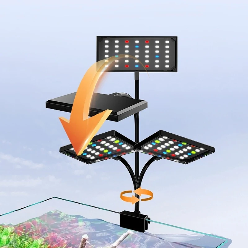 USB Aquarium LED Light Full Spectrum Aquatic Plant Grow Lamp Fish Tank Adjustable Brightness Dimmable Timed 360° rotatable Light