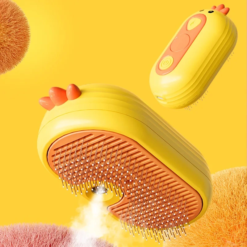 New Pet Brushes Self Cleaning Steam Cat Bath Brush With Steamer Water 3 In1 Steamy Pet Hair Brush