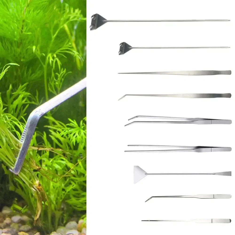 Aquarium Tank Aquascaping Tools Aquarium Scissor Tweezers Tool Stainless Steel Aquatic Plants Tools for Aquarium Maintenance