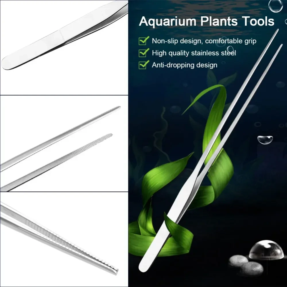 Aquarium Tank Aquascaping Tools Aquarium Scissor Tweezers Tool Stainless Steel Aquatic Plants Tools for Aquarium Maintenance