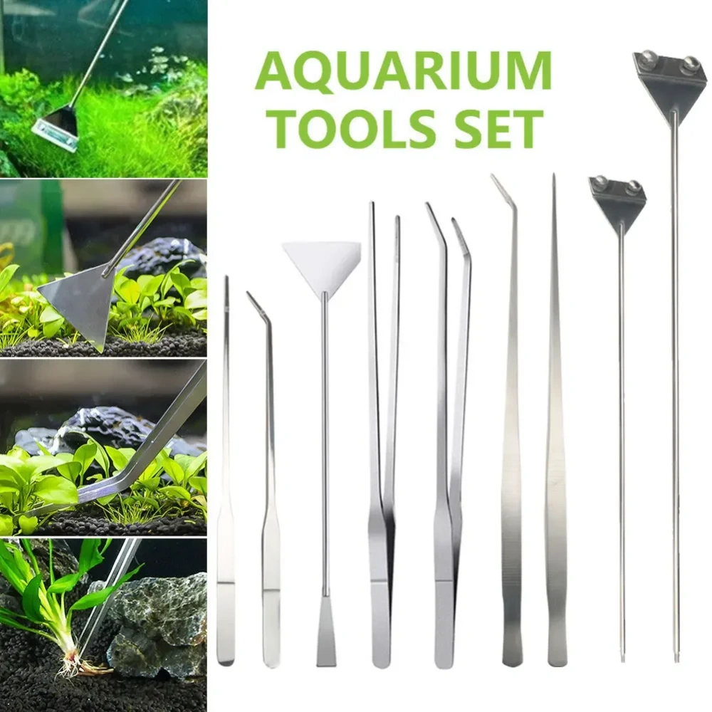 Aquarium Tank Aquascaping Tools Aquarium Scissor Tweezers Tool Stainless Steel Aquatic Plants Tools for Aquarium Maintenance