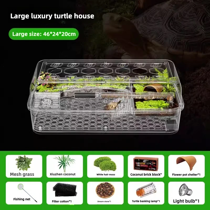 Turtle Ecological Feeding Tank, Aquascape Aquascape with Basking Platform, Home Desktop Turtle Breeding Special Feeding Box