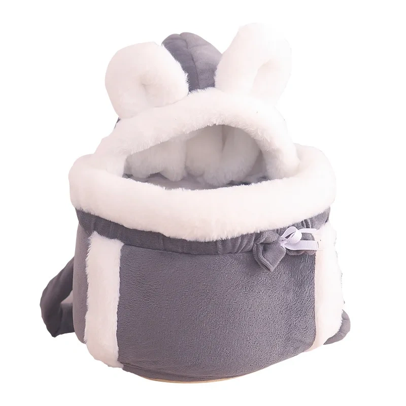 Pet Carrier Bag Cat Dogs Backpack Winter Warm Carring Plush Pets Cage Walking Outdoor Travel Kitten Hanging Chest Bag Cat Supply