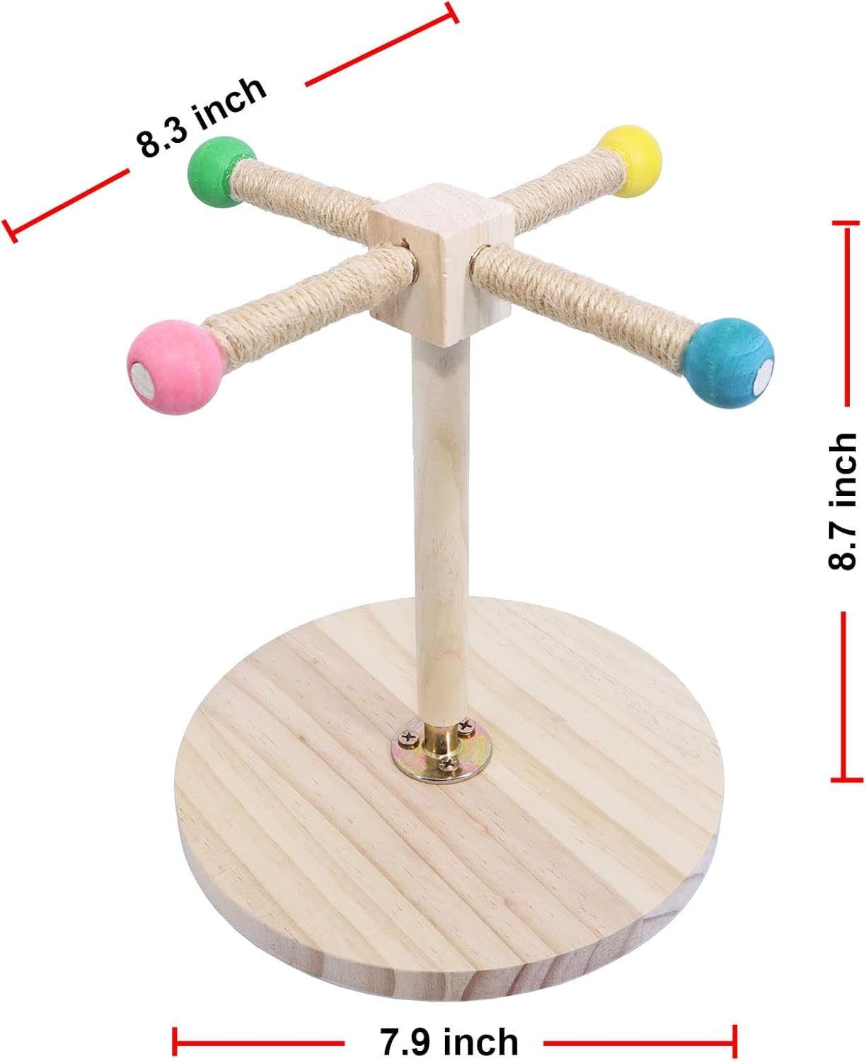 Bird Stand Perch, Portable Tabletop Bird Perch,Interactive Spin Training Bird Toys for Small Medium Parrots Parakeets Conures Lovebirds or Cockatiels