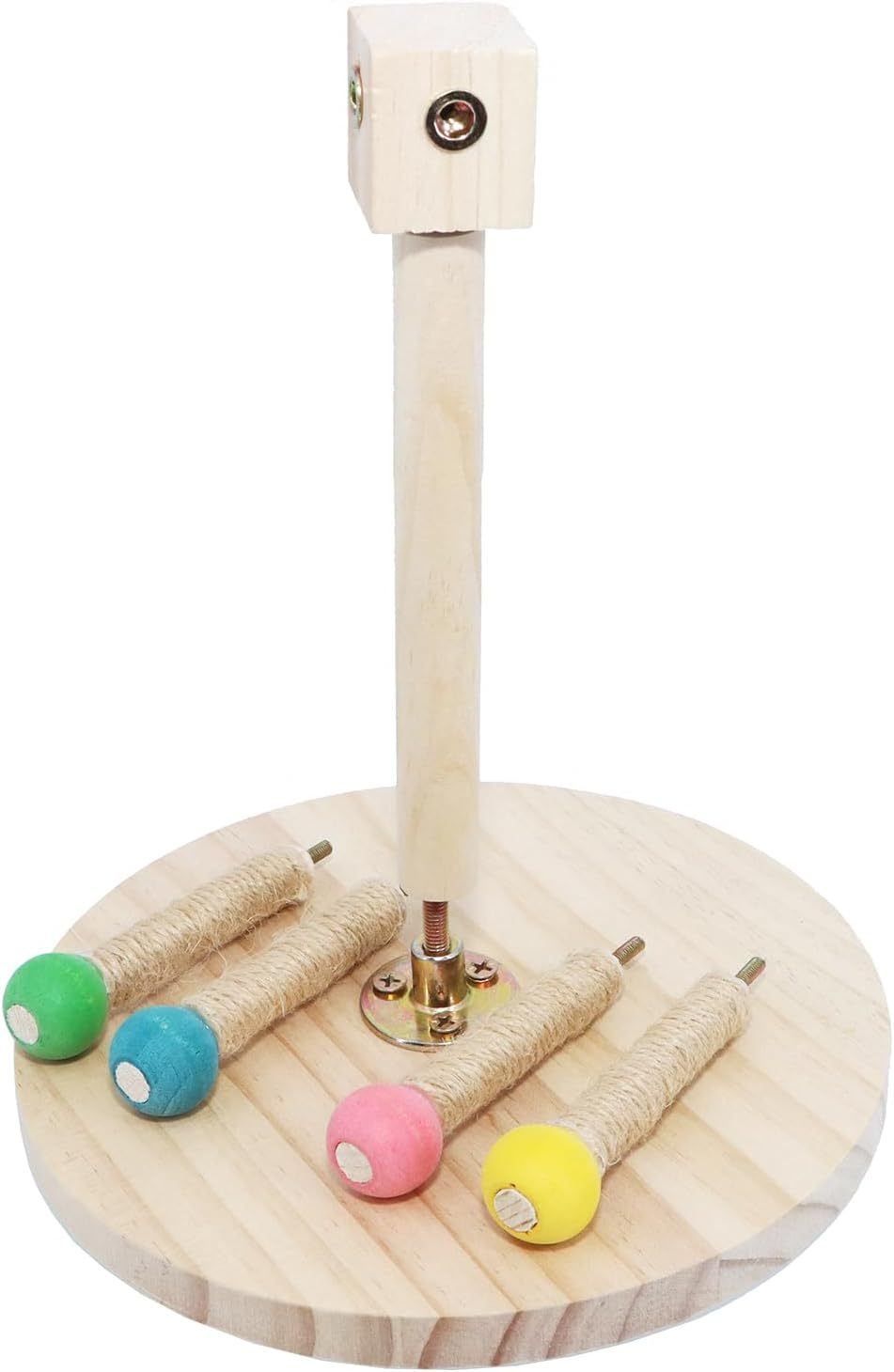 Bird Stand Perch, Portable Tabletop Bird Perch,Interactive Spin Training Bird Toys for Small Medium Parrots Parakeets Conures Lovebirds or Cockatiels