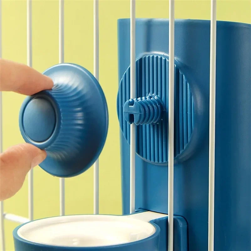 Water Dispenser Pet Automatic Pet Feeder Hanging Bowl Water Bottle Food Container Dispenser for Puppy Cats Rabbit Guinea Pig