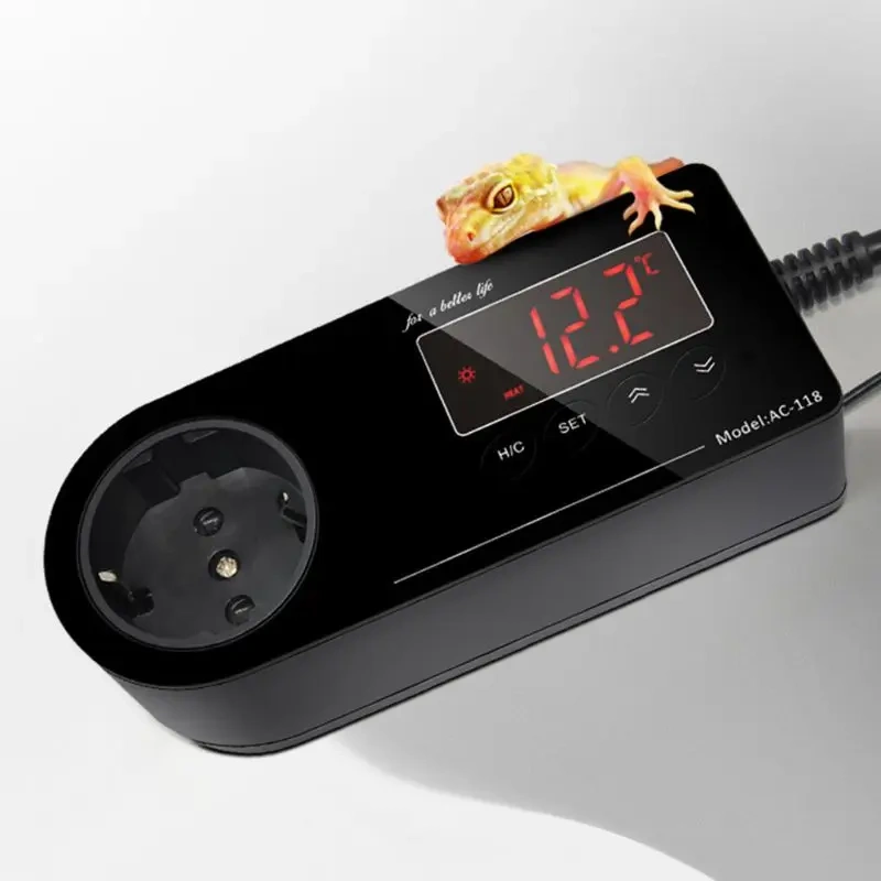 Intelligent Digital Thermostat EUPlug Temperature Regulator Aquarium Reptile Heating Digital Display Humidity Controller