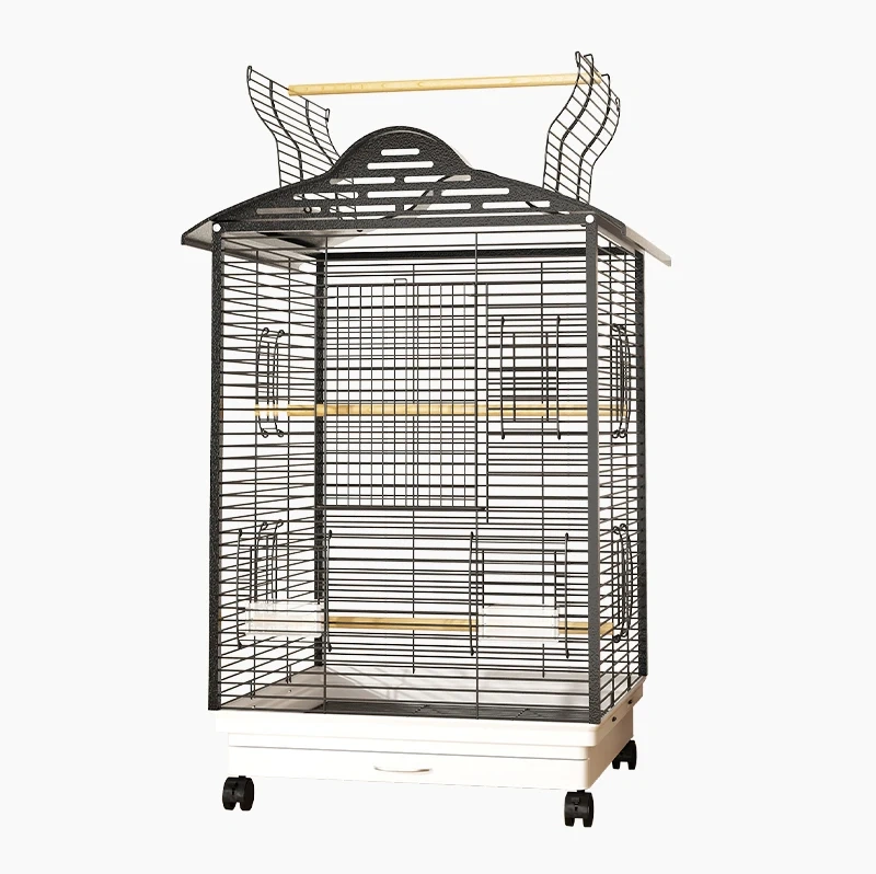 Hot Selling Luxury Iron Bird Cage Durable Parrot Canary Ornamental Furnishing Pet Houses & Furniture