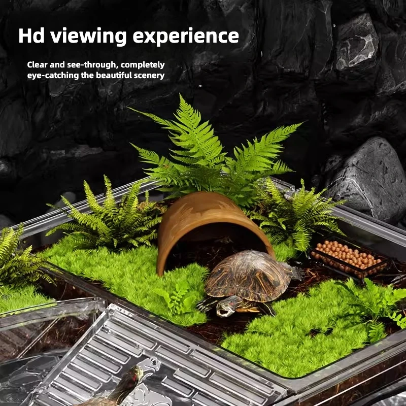 Turtle Ecological Feeding Tank, Aquascape Aquascape with Basking Platform, Home Desktop Turtle Breeding Special Feeding Box