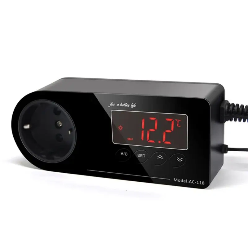 Intelligent Digital Thermostat EUPlug Temperature Regulator Aquarium Reptile Heating Digital Display Humidity Controller