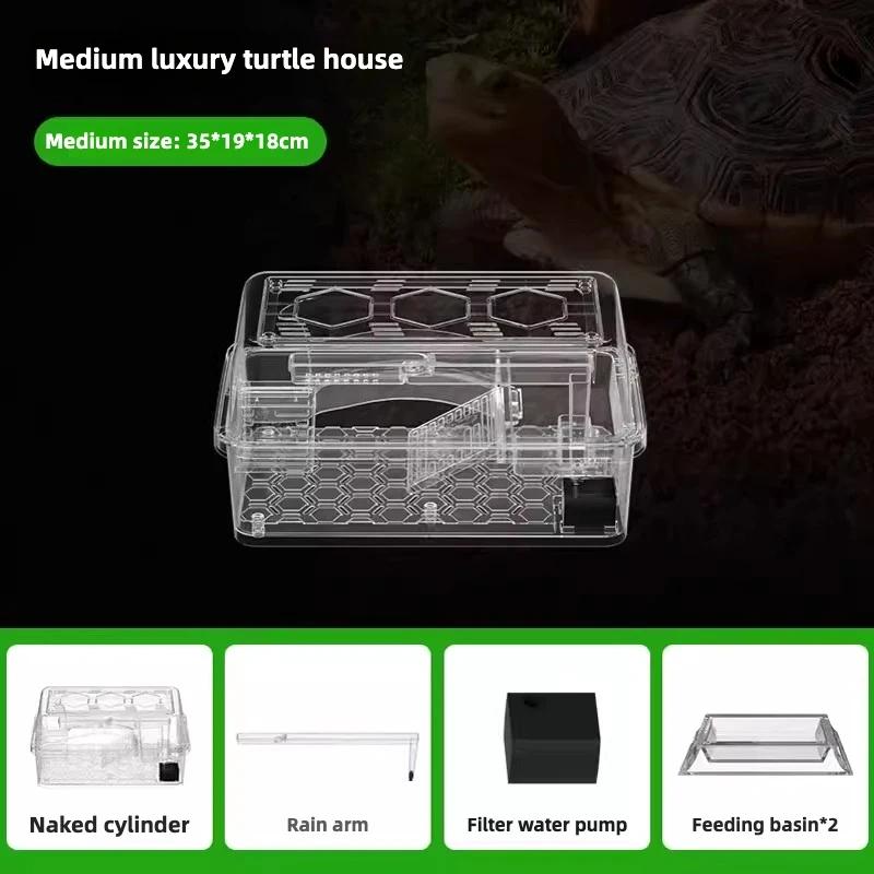 Turtle Ecological Feeding Tank, Aquascape Aquascape with Basking Platform, Home Desktop Turtle Breeding Special Feeding Box