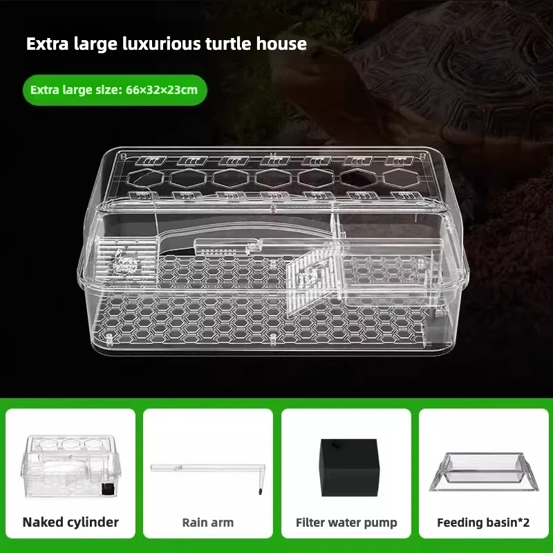 Turtle Ecological Feeding Tank, Aquascape Aquascape with Basking Platform, Home Desktop Turtle Breeding Special Feeding Box