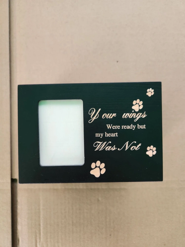 Hot Sale Solid Wood Pull-Out Design Pet Casket Urns Small Dog and Cat Funeral Supplies with Photo Display Feature
