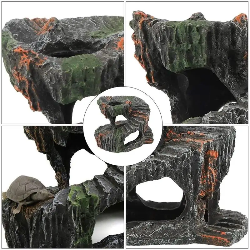 Resin Turtle Basking Platform Reptile Aquarium Adornment Fish Tank nament Terrarium Decor Pet Products TORTOISE