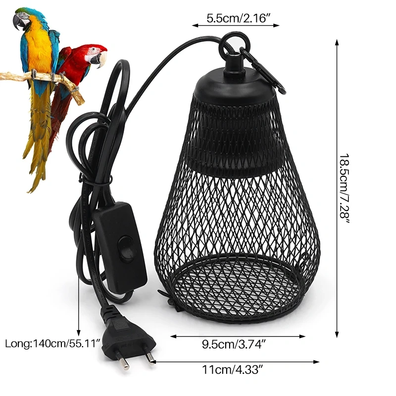 1pcs Pet Reptile Heat Lamp Shade Infrared Ceramic Heat Emitter Pet Coop Heater Guard for Chicken Lizard Turtle Brooder Snake