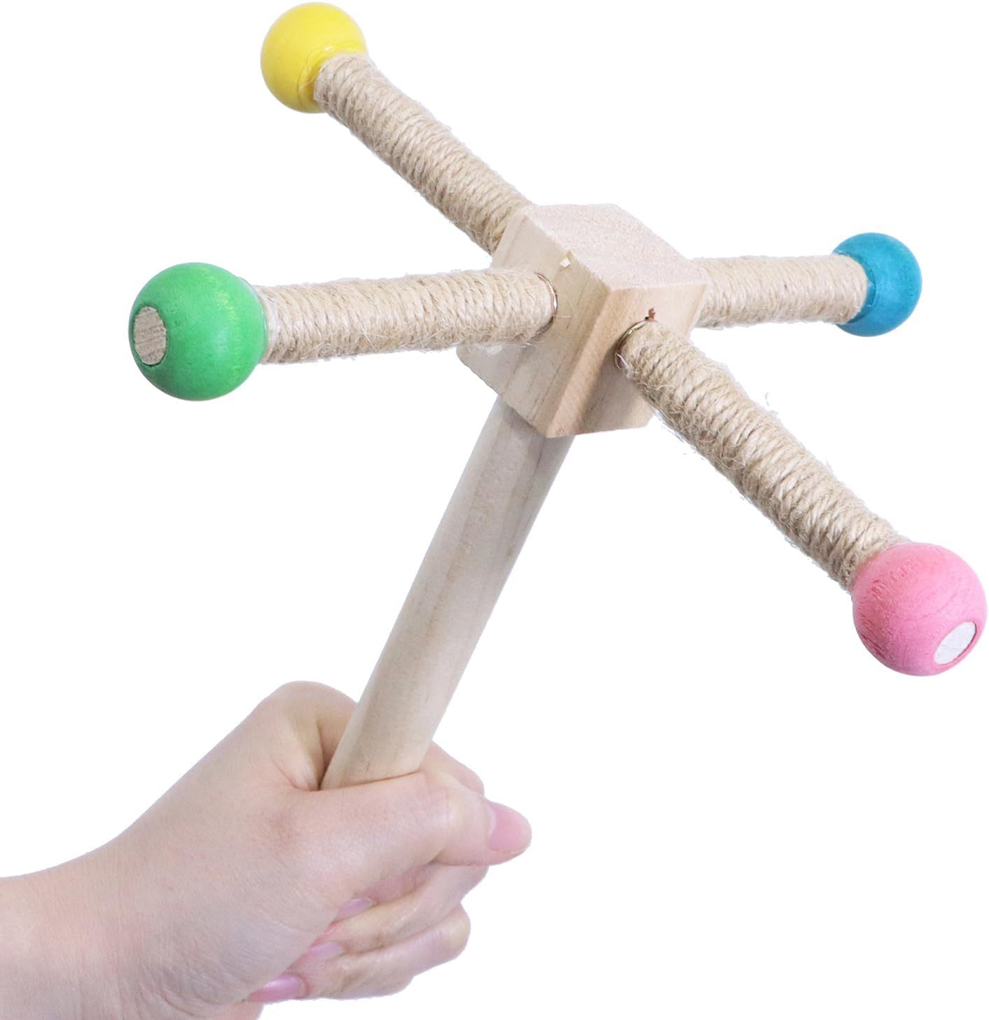 Bird Stand Perch, Portable Tabletop Bird Perch,Interactive Spin Training Bird Toys for Small Medium Parrots Parakeets Conures Lovebirds or Cockatiels