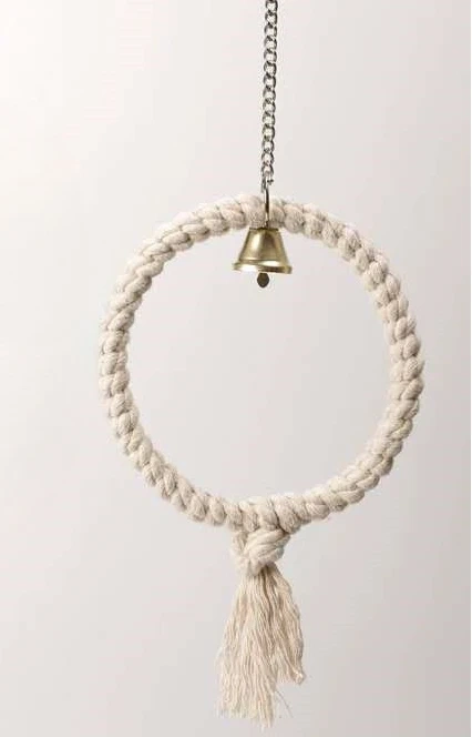 Parrot Cage Swing Toy Pet Bird Chewing Toy Cotton Thread Hanging Ring for Bird Boredom Breaker Cage Hanging Toy Bird Accessories