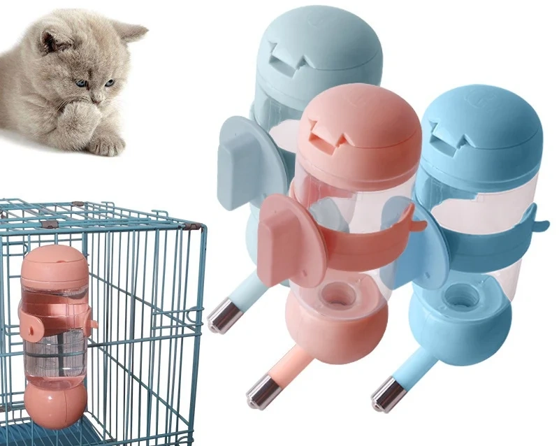 Pet Drinker Hanging Water Cup Dog  Hanging Stainless Steel Ball Cat Dispenser Water Bottle