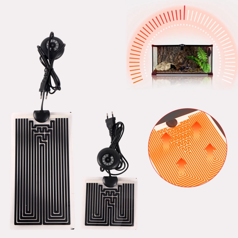 EU Plug Reptile Heating Pad Heater Reptiles Warm Adjustable Temperature Controller Mat for Lizard Turtle Small Fish Tank