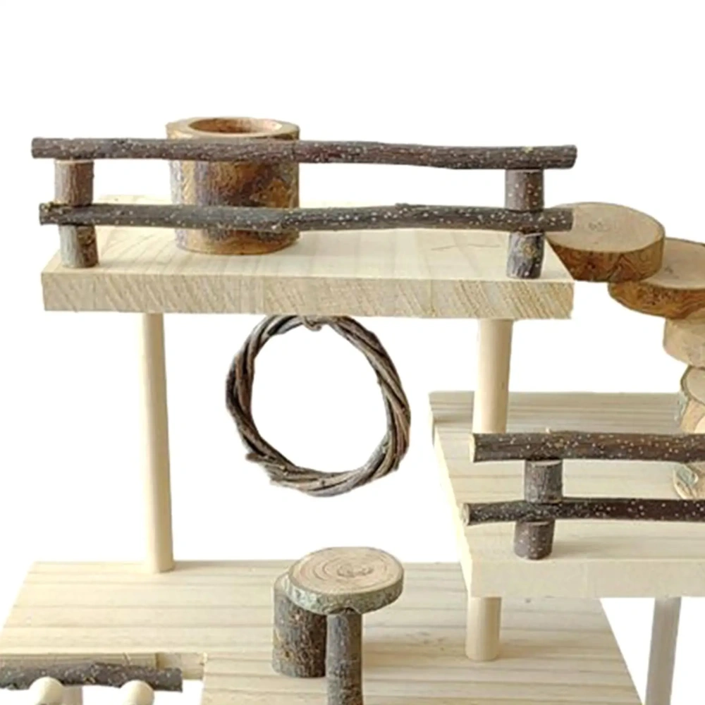 Hamster Toy Playground Stairs Platform for Gnawing Pets Squirrel
